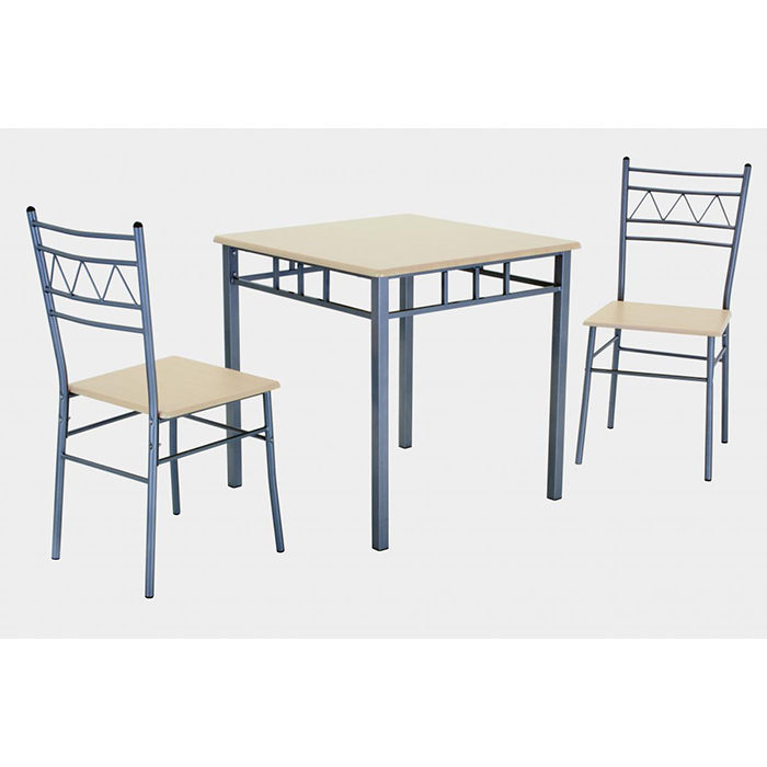 Oslo Silver & Beech Dining Set With 2 Chairs